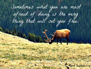 Sometimes what you are most afraid of doing is the very thing that will set you free.