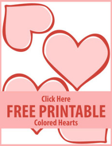 Printable colored hearts